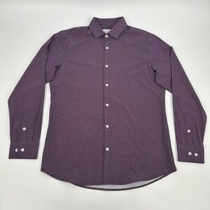 Mizzen+Main‎ Leeward Collection Shirt Men's Large Purple Geometric Trim Fit